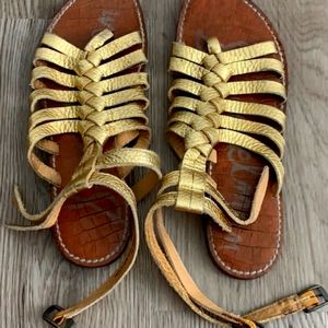Sam Edelman gold gladiator sandals